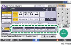 Illustration de l'écran du panneau de commande