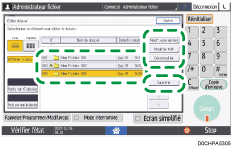 Illustration de l'écran du panneau de commande