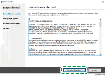 Illustration du programme d'installation du pilote