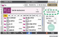 Illustration de l'écran du panneau de commande