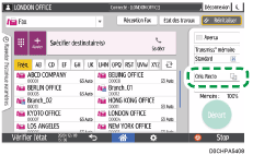 Illustration de l'écran du panneau de commande
