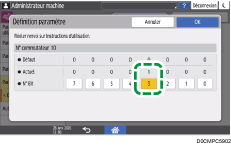 Illustration de l'écran du panneau de commande