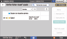 Illustration de l'écran du panneau de commande