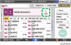 Illustration de l'écran du panneau de commande