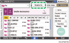 Illustration de l'écran du panneau de commande
