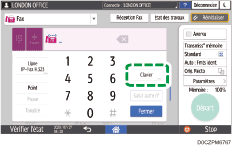 Illustration de l'écran du panneau de commande