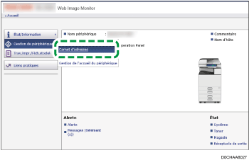 Illustration de l’écran du navigateur Web