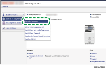 Illustration de l’écran du navigateur Web