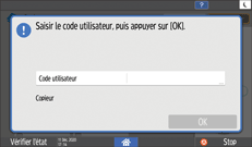 Illustration de l'écran du panneau de commande