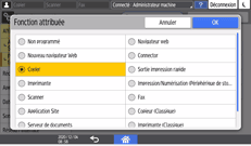 Illustration de l'écran du panneau de commande