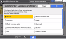 Illustration de l'écran du panneau de commande