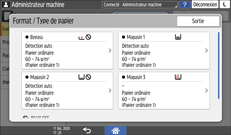 Illustration de l'écran du panneau de commande