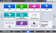 Illustration de l'écran du panneau de commande