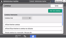 Illustration de l'écran du panneau de commande