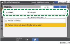 Illustration de l'écran du panneau de commande