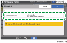 Illustration de l'écran du panneau de commande