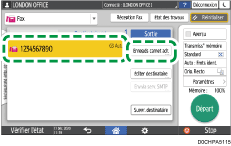 Illustration de l'écran du panneau de commande