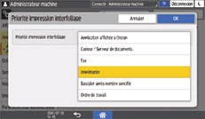 Illustration de l'écran du panneau de commande