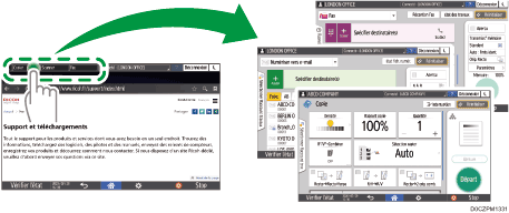 Illustration de l'écran du panneau de commande