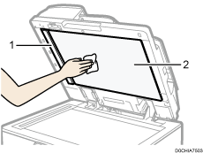 Illustration numérotée du chargeur automatique de documents avec retournement