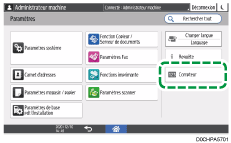 Illustration de l'écran du panneau de commande