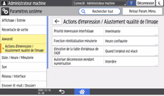 Illustration de l'écran du panneau de commande
