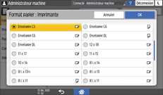 Illustration de l'écran du panneau de commande