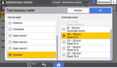 Illustration de l'écran du panneau de commande