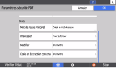 Illustration de l'écran du panneau de commande
