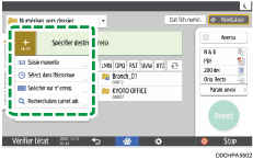 Illustration de l'écran du panneau de commande