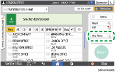 Illustration de l'écran du panneau de commande