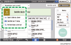 Illustration de l'écran du panneau de commande