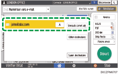 Illustration de l'écran du panneau de commande