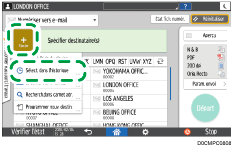 Illustration de l'écran du panneau de commande