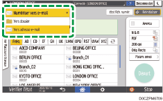 Illustration de l'écran du panneau de commande