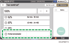 Illustration de l'écran du panneau de commande