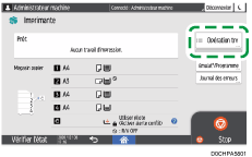 Illustration de l'écran du panneau de commande