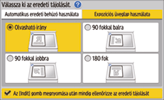 A kezelőpanel ismertetése