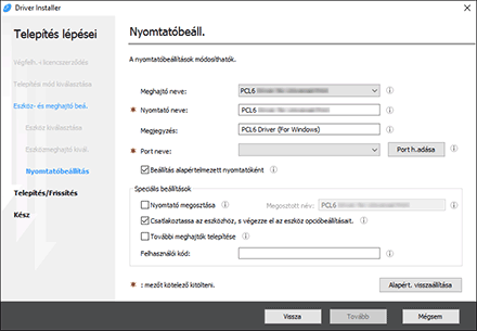 Az illesztőprogram-telepítő ábrája