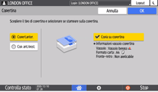 Illustrazione della schermata sul pannello di controllo