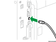 Illustrazione collegamento del cavo di interfaccia USB