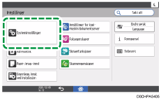 Illustrasjon av betjeningspanelet