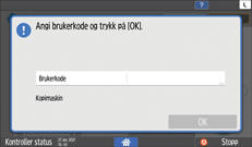 Illustrasjon av betjeningspanelet