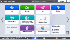 Illustrasjon av betjeningspanelet