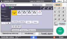 Illustrasjon av betjeningspanelet