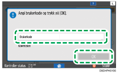 Illustrasjon av betjeningspanelet
