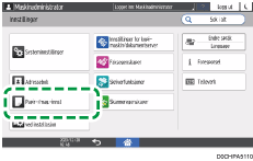 Illustrasjon av betjeningspanelet
