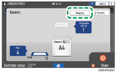 Illustrasjon av betjeningspanelet