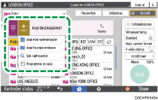 Illustrasjon av betjeningspanelet