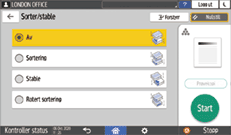 Illustrasjon av betjeningspanelet